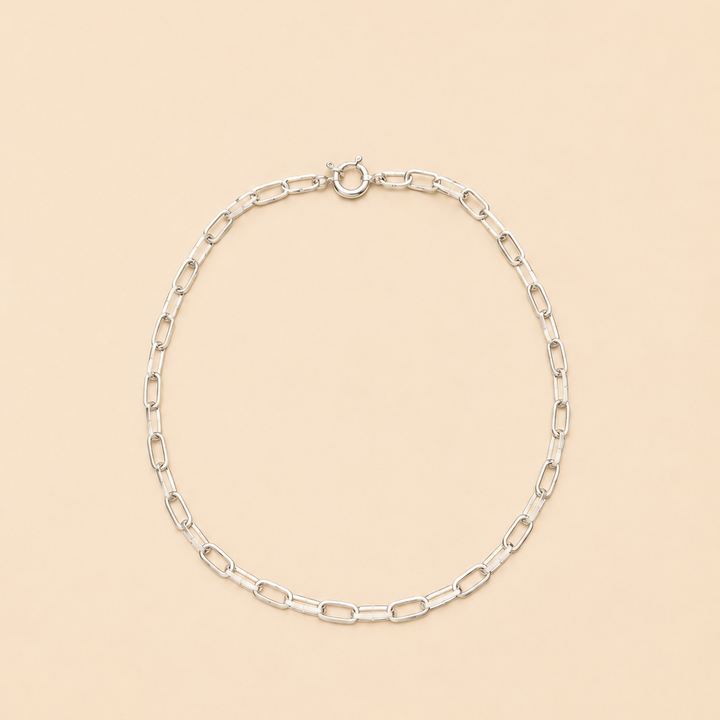 Cadena de Plata Eslabón Plano