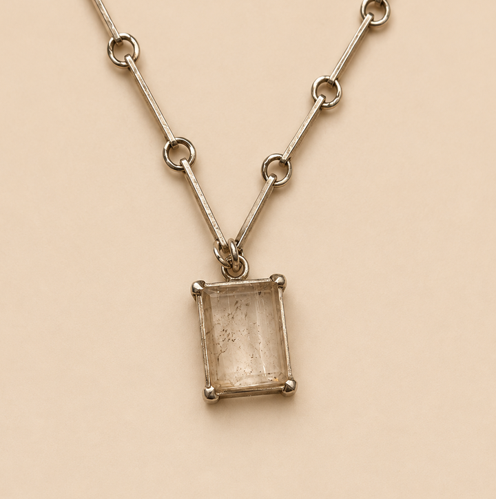 Collar Piedra Cuarzo de Plata