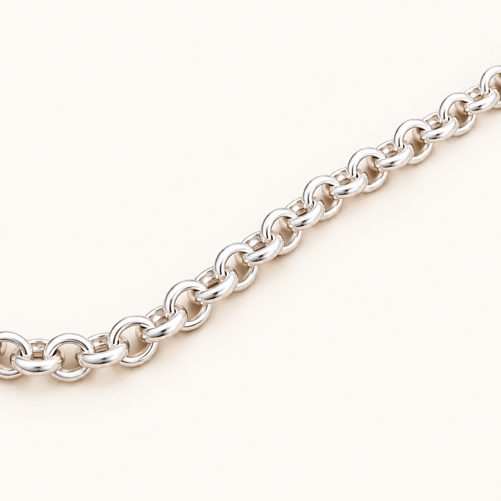 Cadena de Plata Eslabón Rolo M