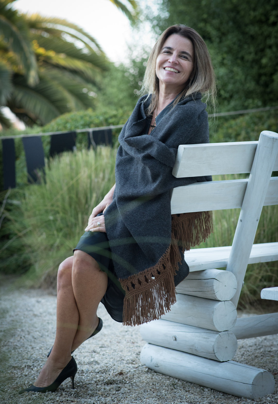 Echarpe Alpaca Marengo/Camel Macramé