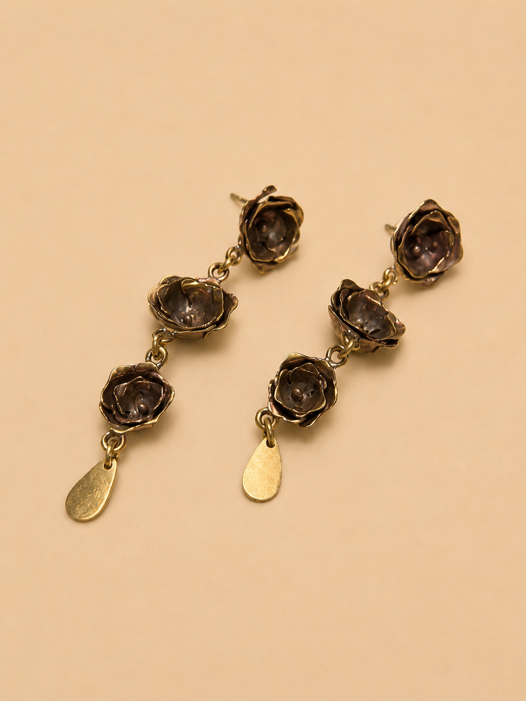 Aros Rosa Triple Bronce