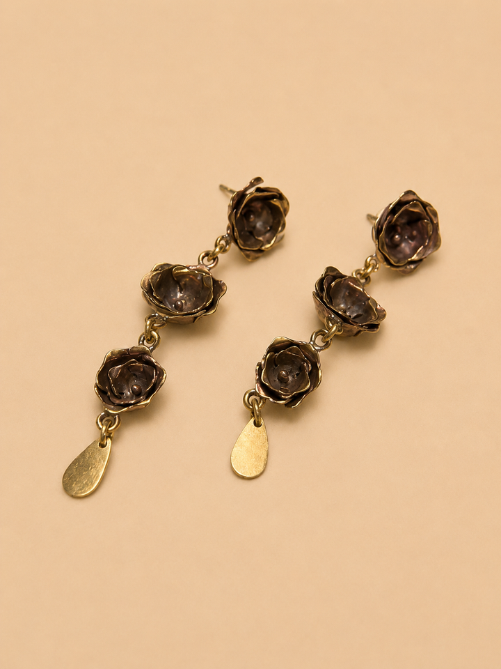 Aros Rosa Triple Bronce