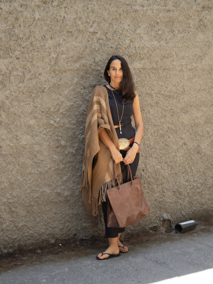 Manta de Lino Café Vicuña