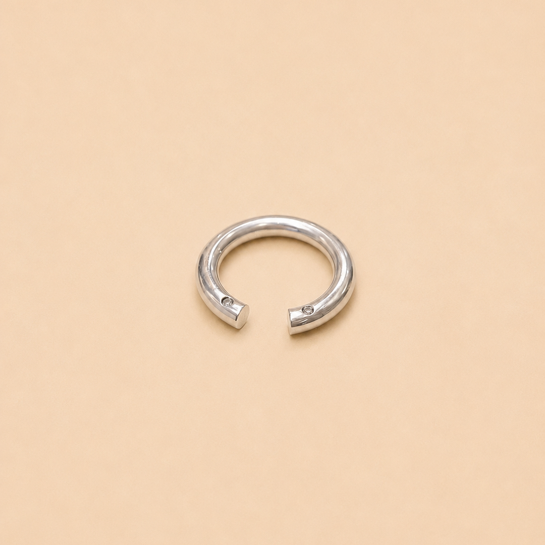 Anillo Bombe Abierto de Plata Circón