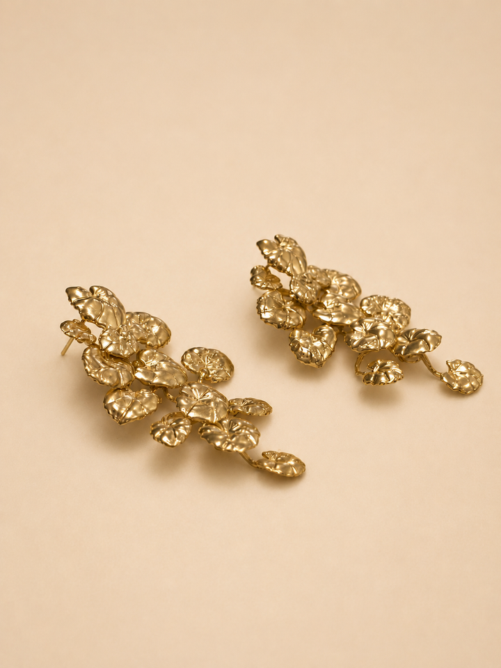 Aros Racimo Bañado en Oro