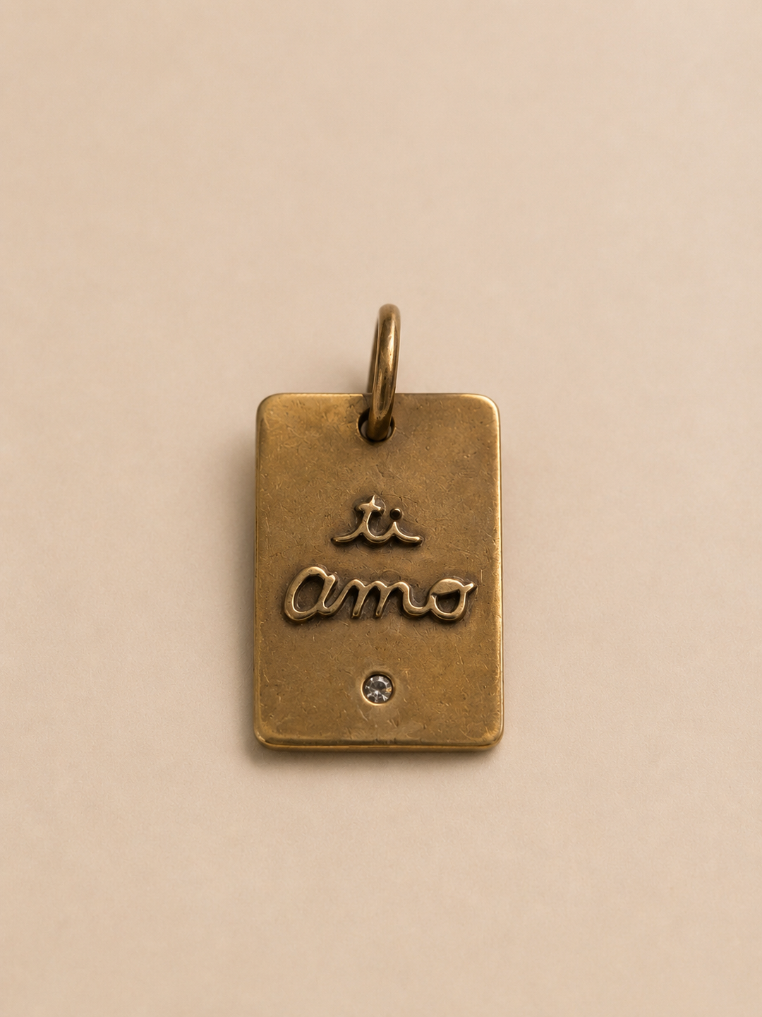 Placa "ti amo" Bronce Circón