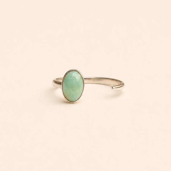 Esclava de Plata abierta con Amazonita Natural