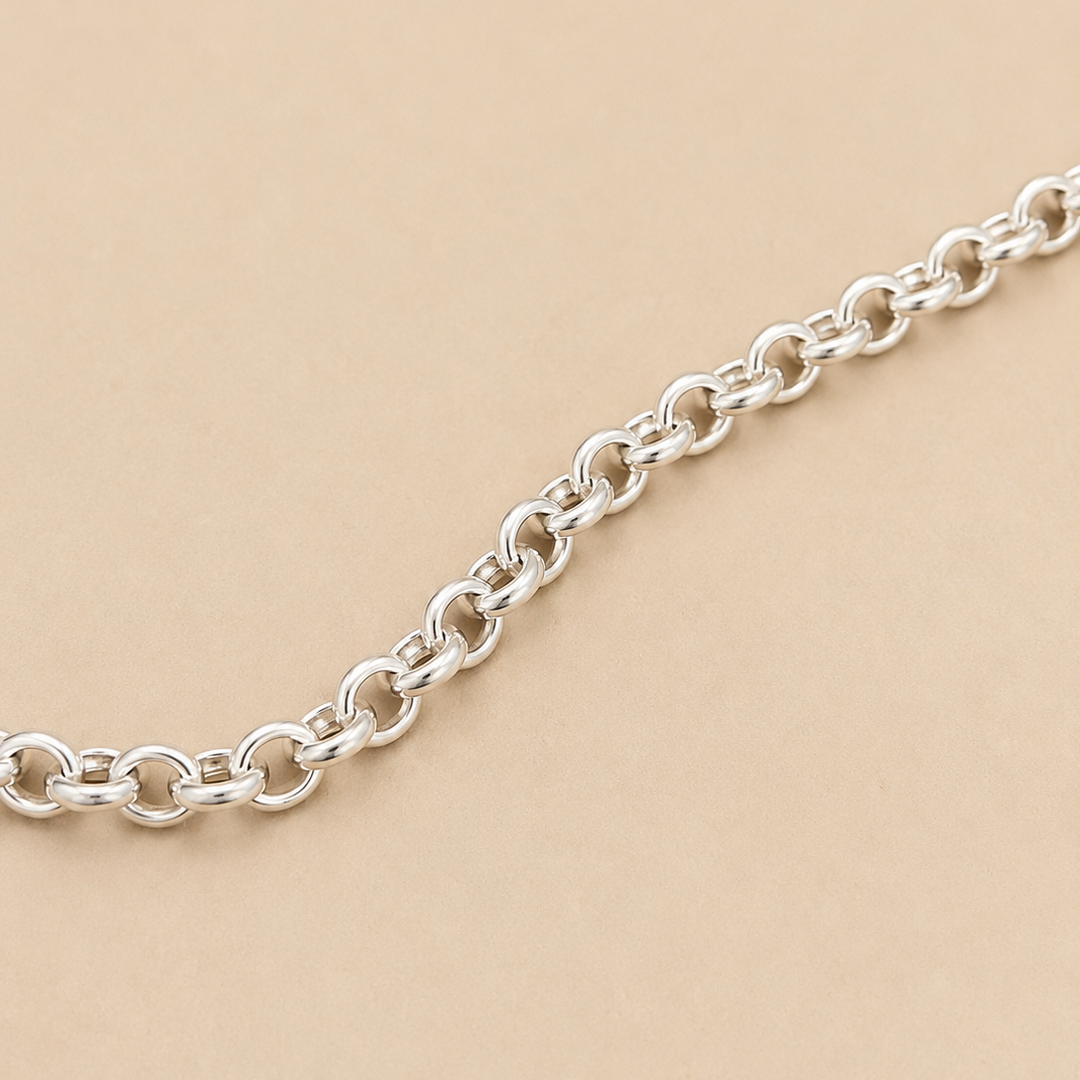 Cadena de Plata Eslabón Rolo
