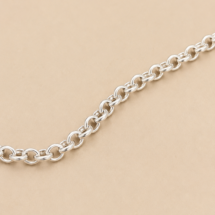 Cadena de Plata Eslabón Rolo