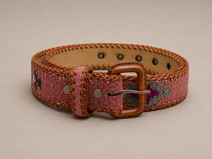 Cinturón Español de cuero Rosa
