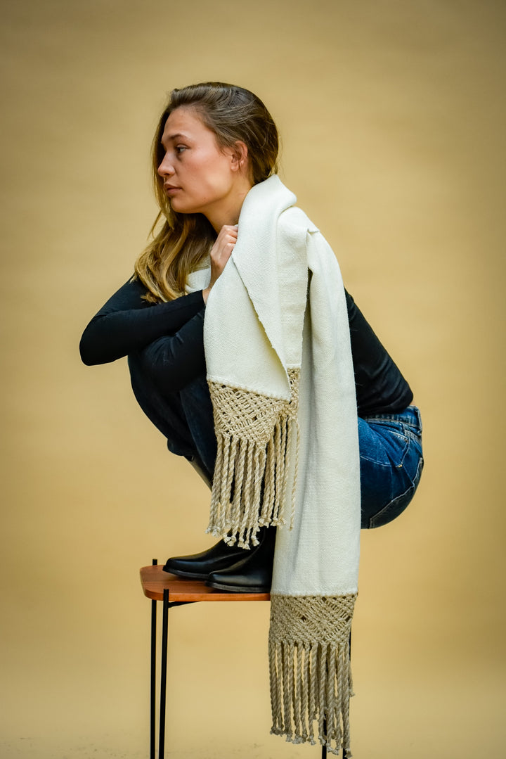 Echarpe Blanco Macramé