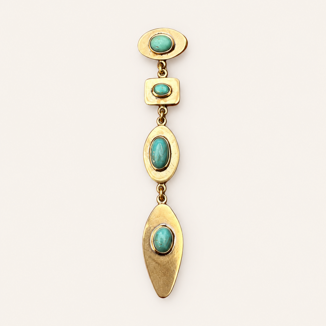 Colgante de Bronce Trapecio Piedra Turquesa