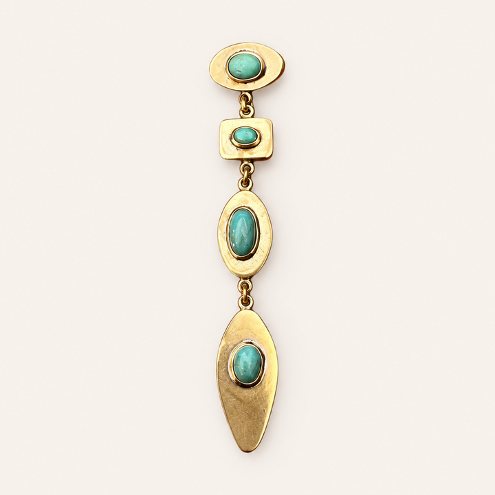 Colgante de Bronce Trapecio Piedra Turquesa