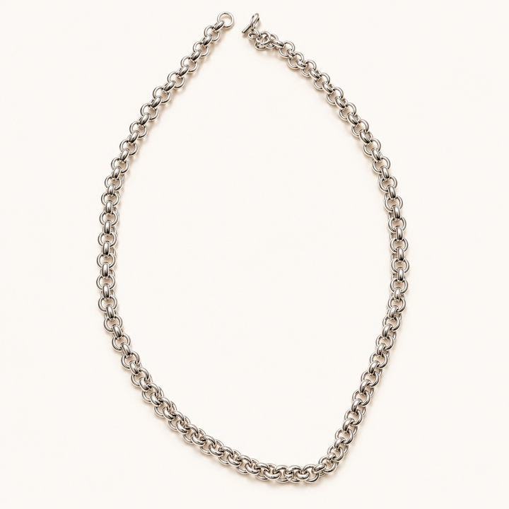 Collar de Plata Eslabon Rolo L