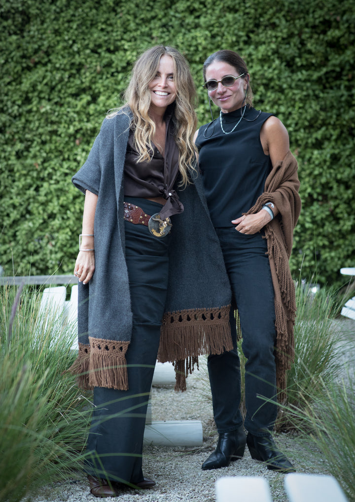 Echarpe Alpaca Marengo/Camel Macramé