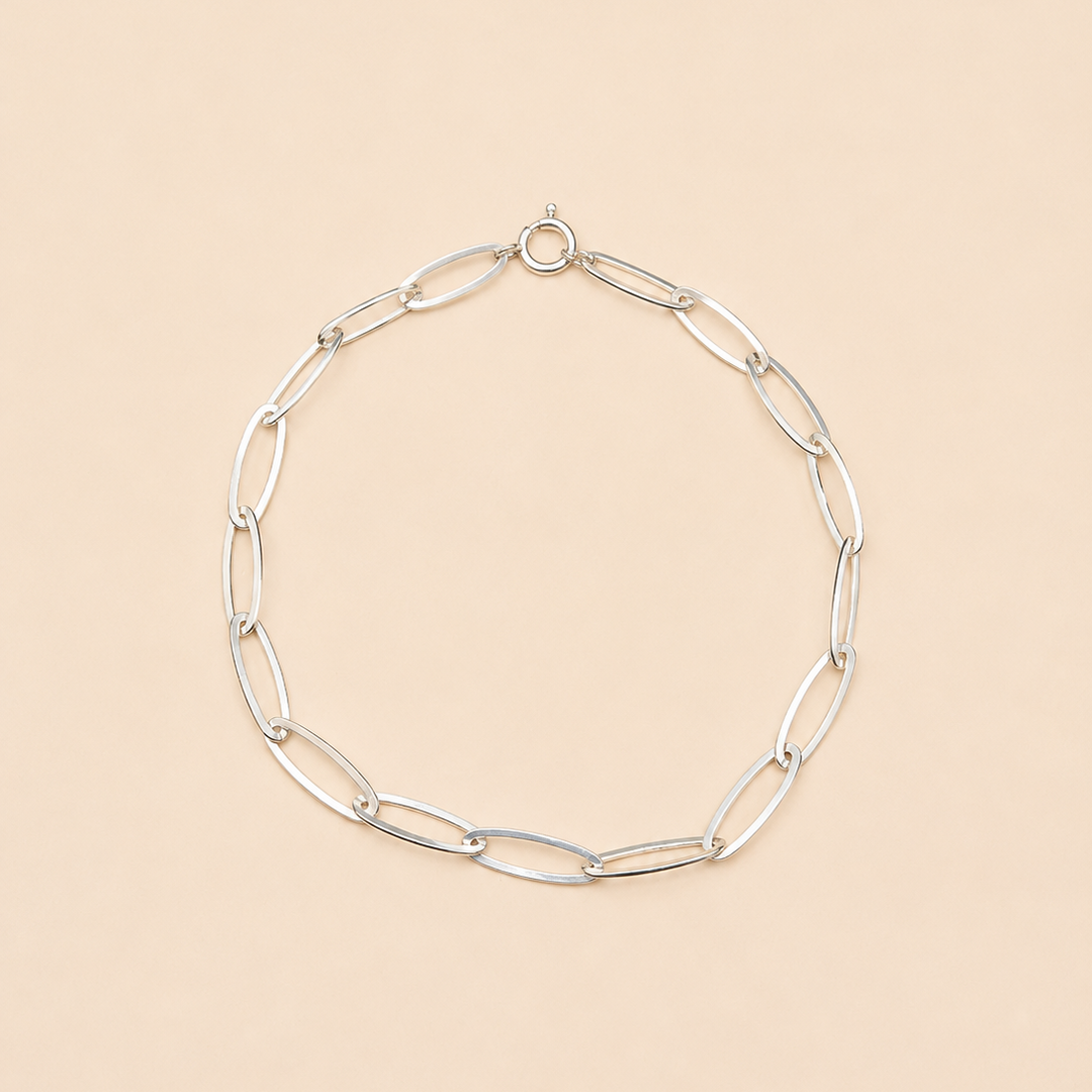 Cadena de Plata Eslabón Gota