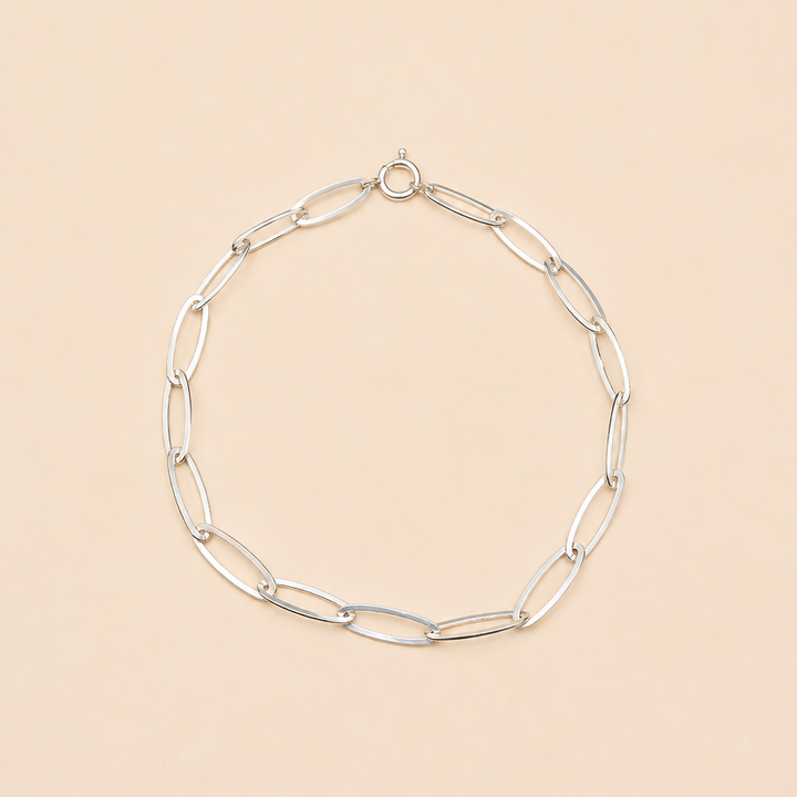 Cadena de Plata Eslabón Gota