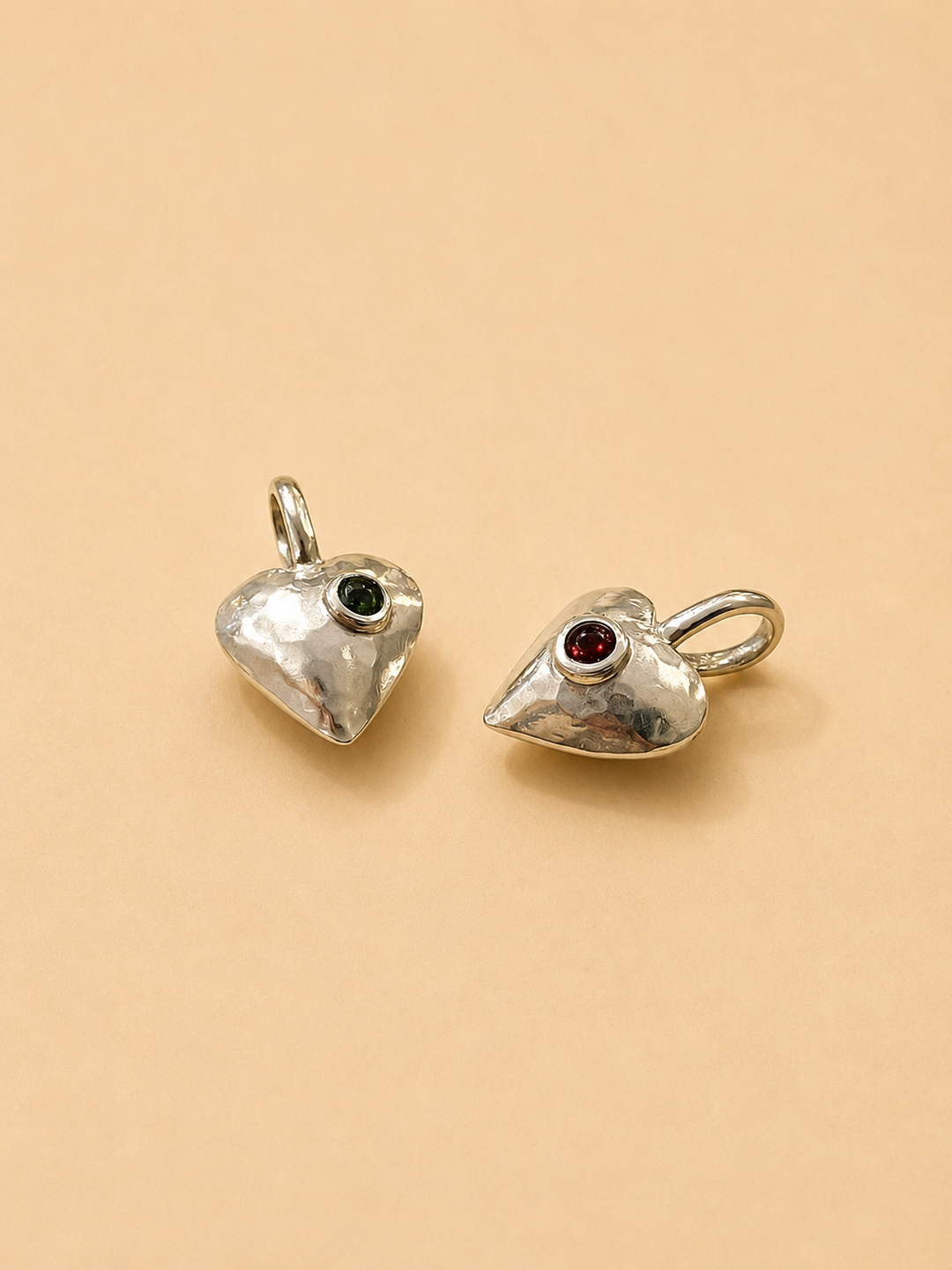 Corazón Plata Piedra Granate