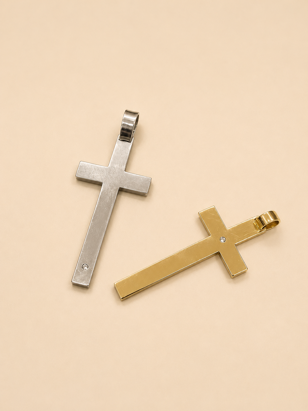 Colgante Cruz Circón Plata
