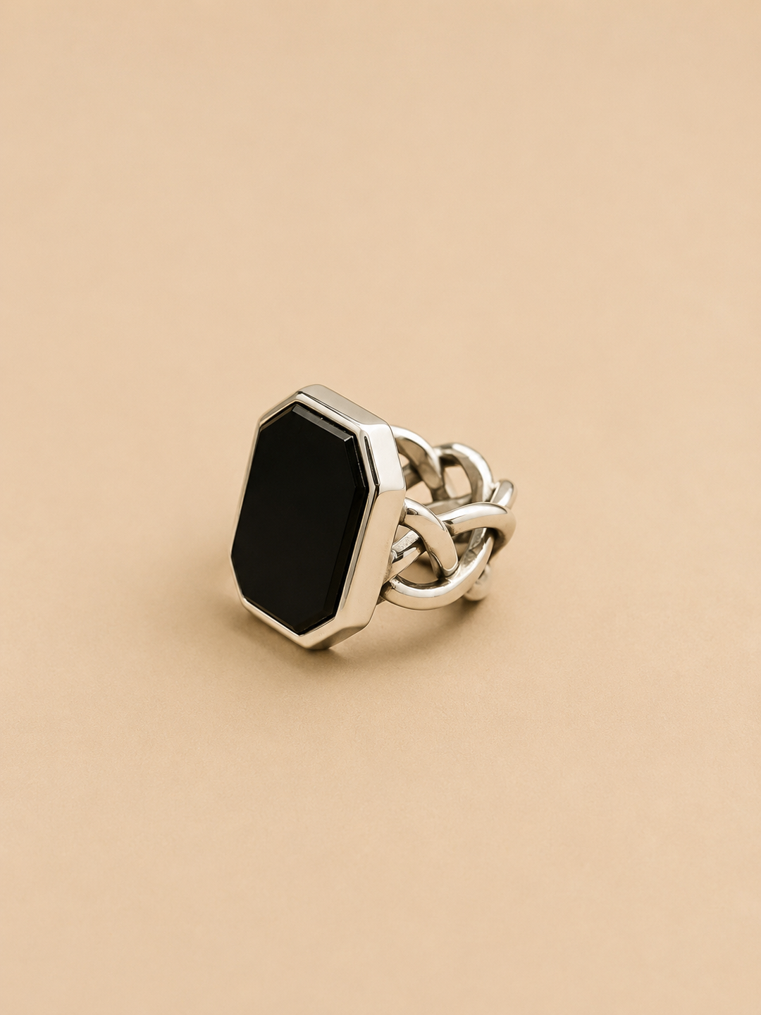 Anillo Piedra Onix Plata
