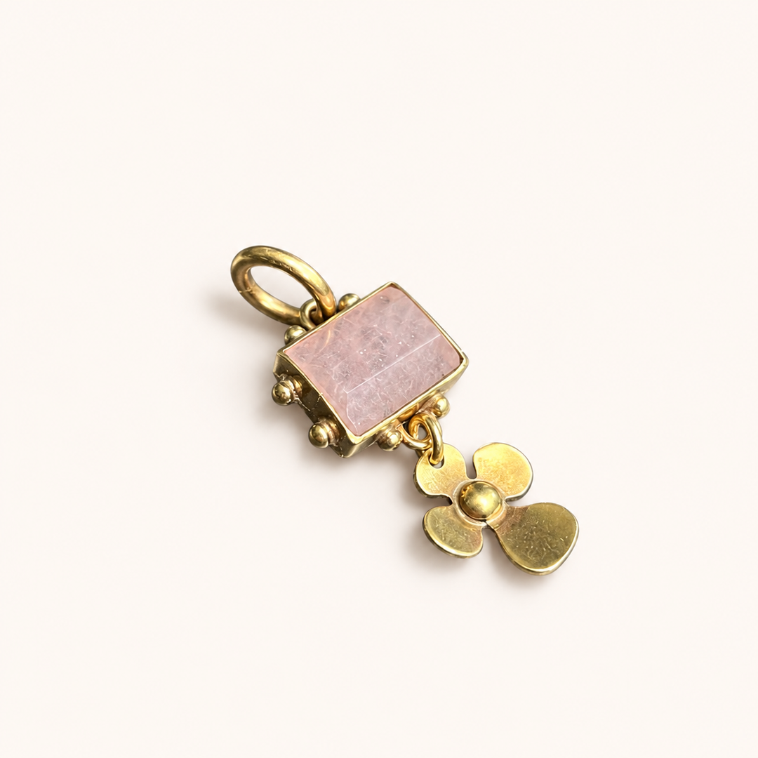 Colgante Flor con Cuarzo de Bronce