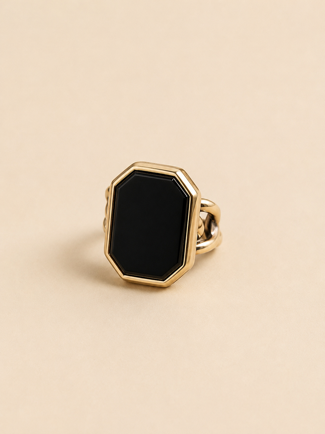 Anillo Piedra Onix Bronce