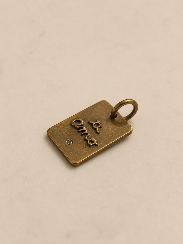 Placa "ti amo" Bronce Circón