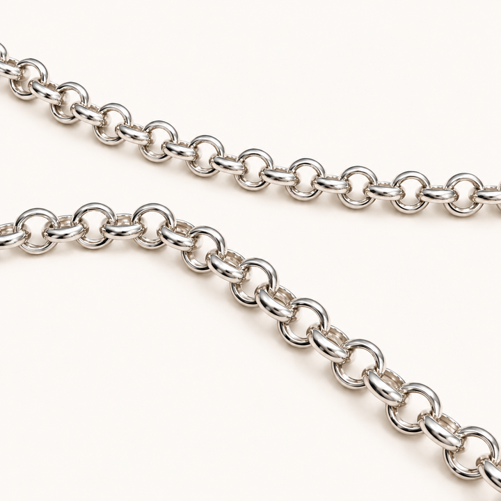 Collar de Plata Eslabon Rolo L