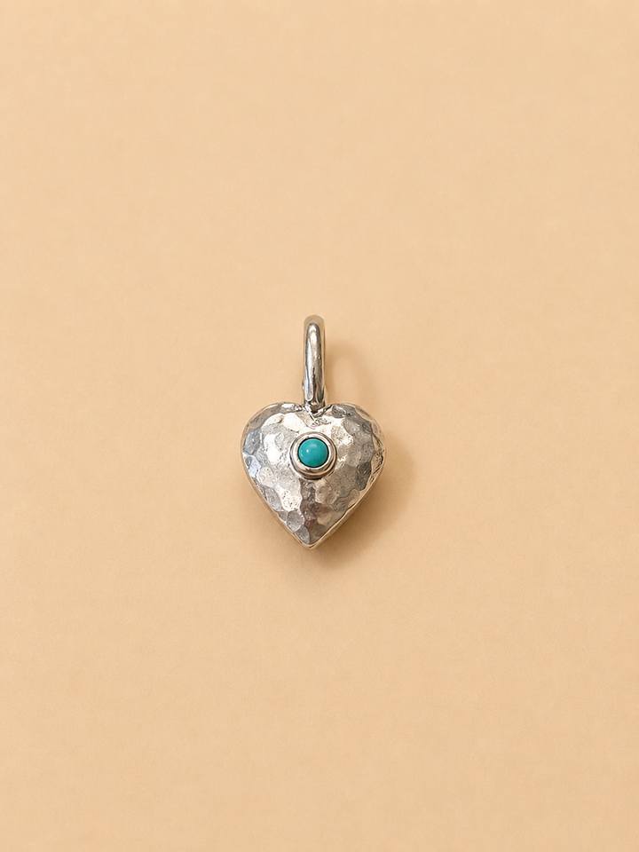 Corazón de Plata con Turquesa Natural