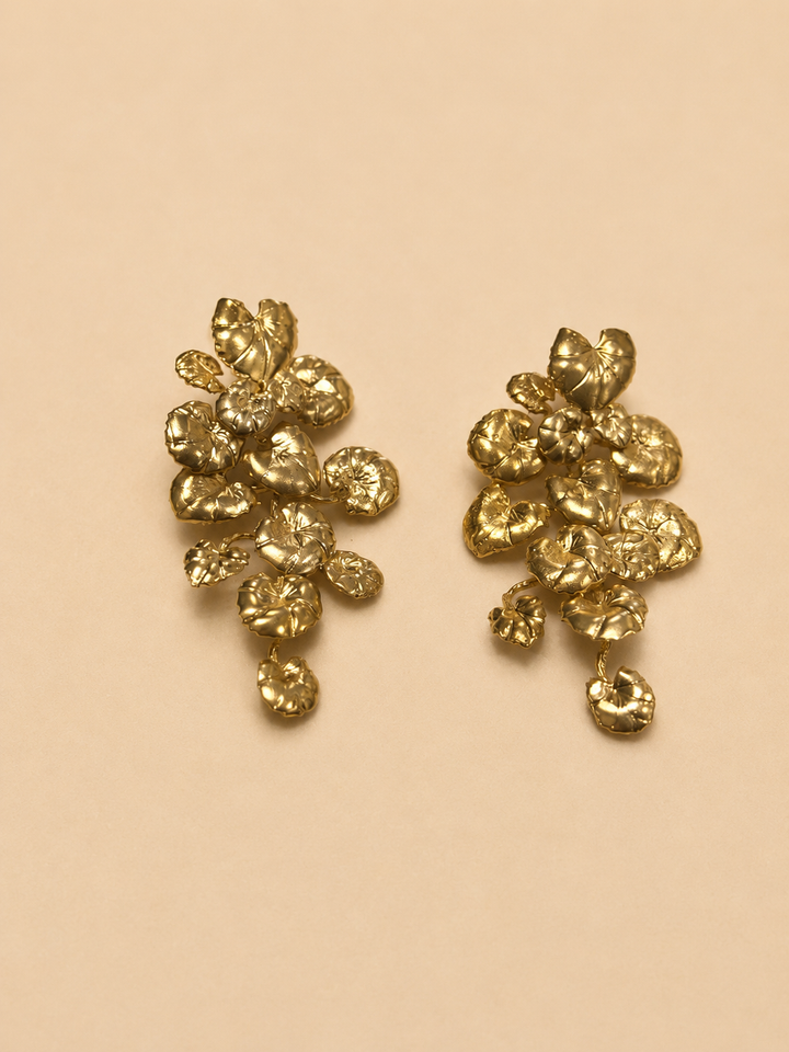 Aros Racimo Bañado en Oro