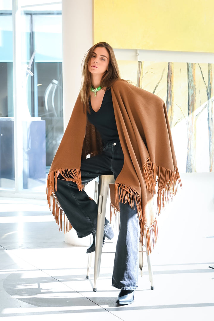 Manta Alpaca Camel Cuero