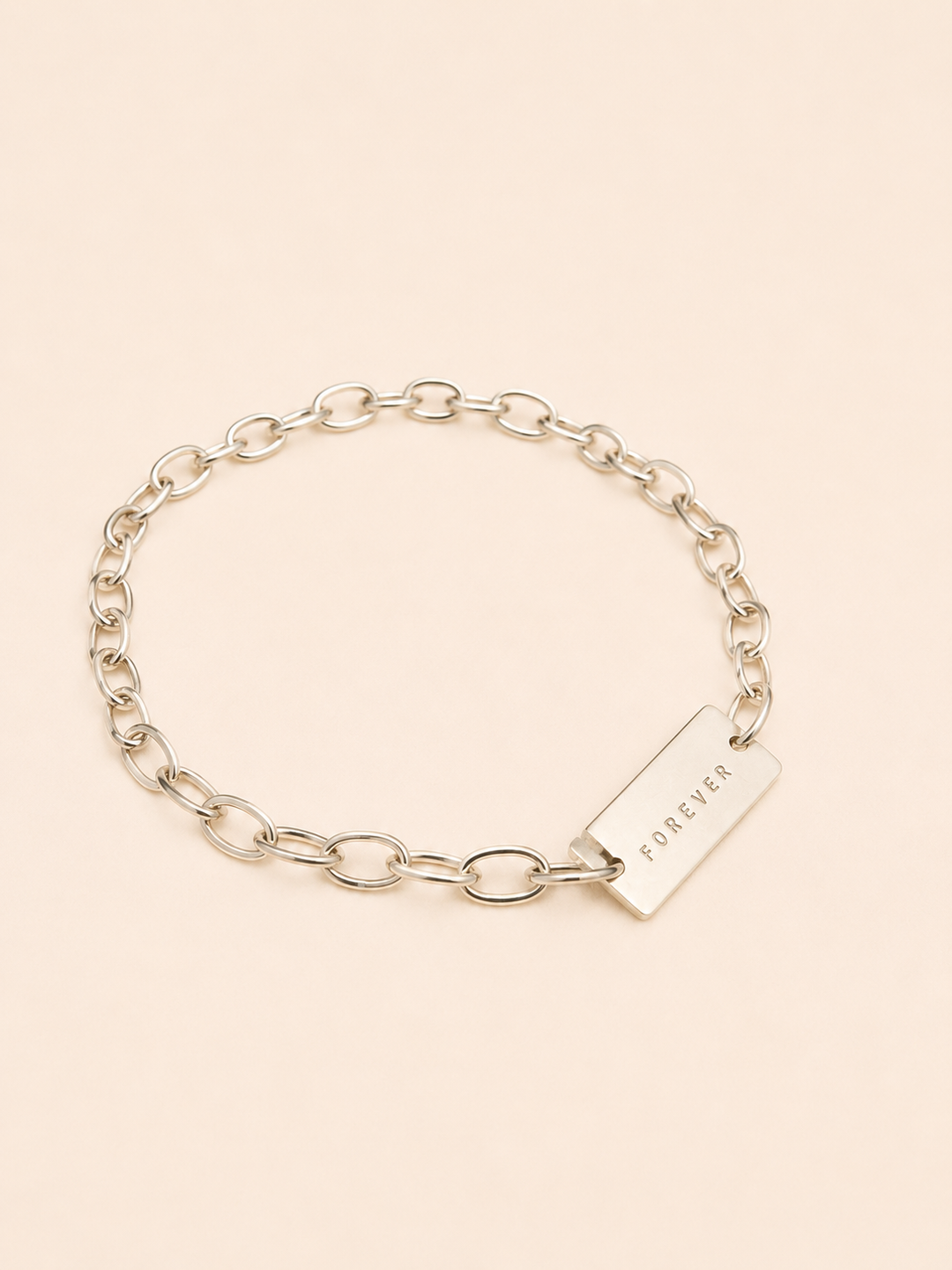 Collar Placa "Forever" Plata