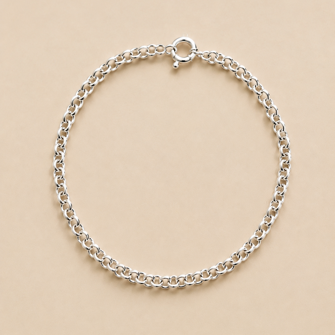 Cadena de Plata Eslabón Rolo