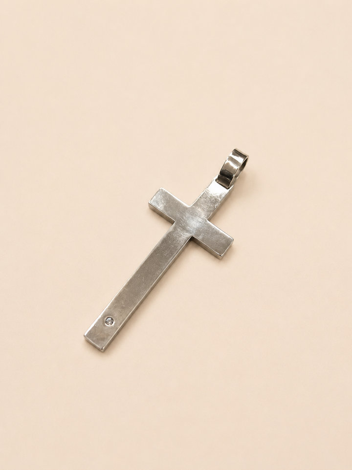 Colgante Cruz Circón Plata