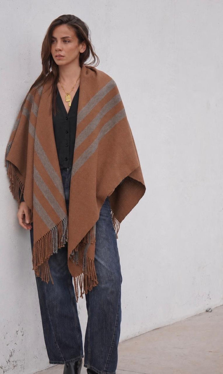 Manta Alpaca Camel/Gris