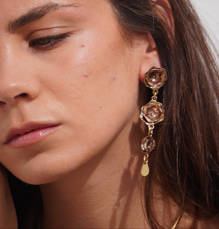 Aros Rosa Triple Bronce