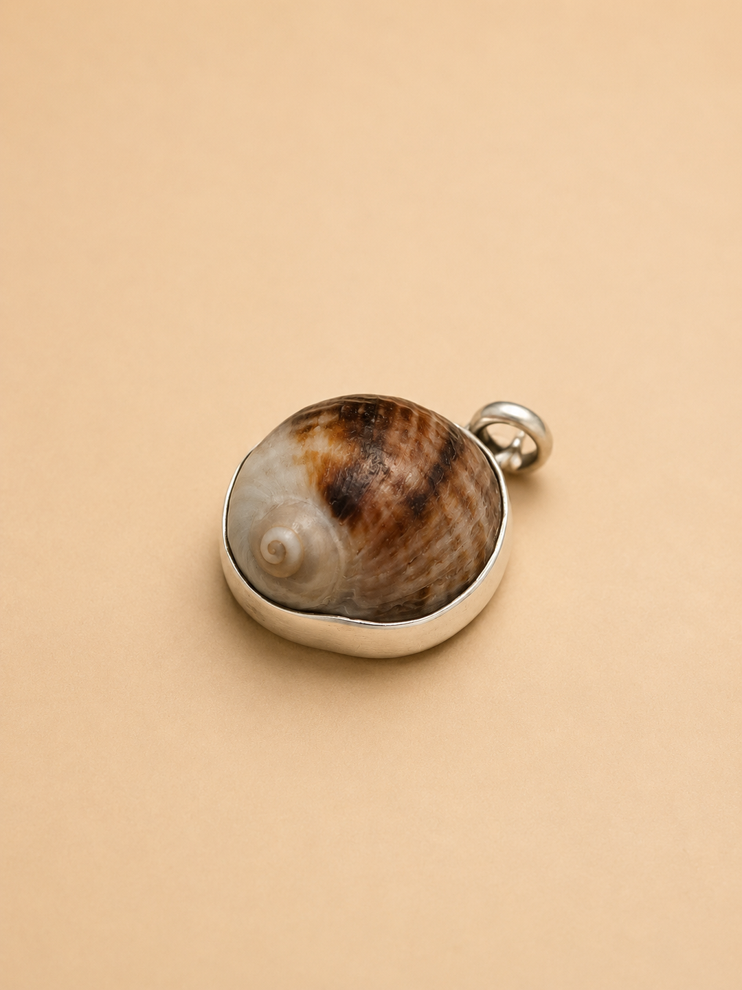 Colgante Concha Café en Plata