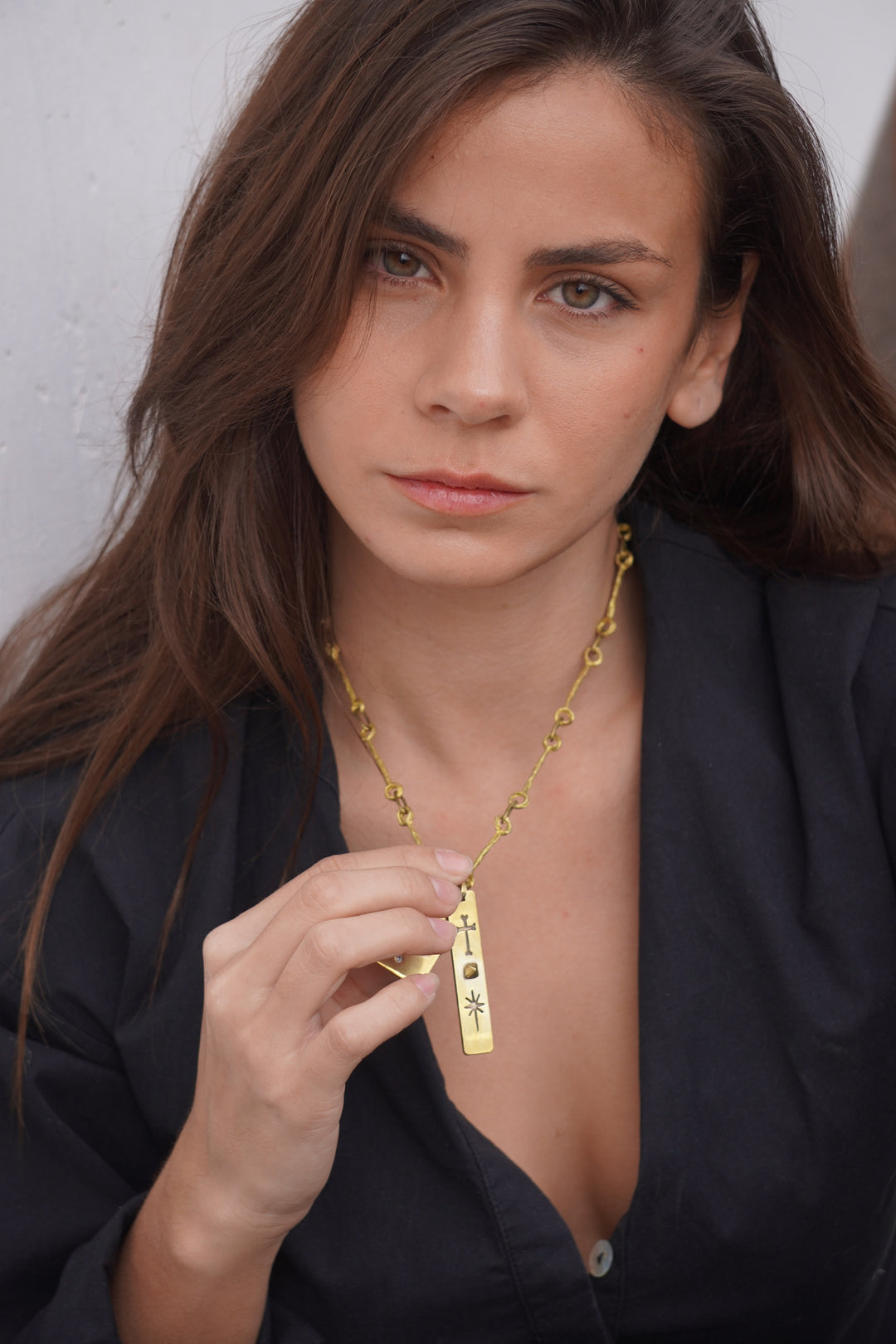 Placa Bronce "Destello y Cruz" Chica