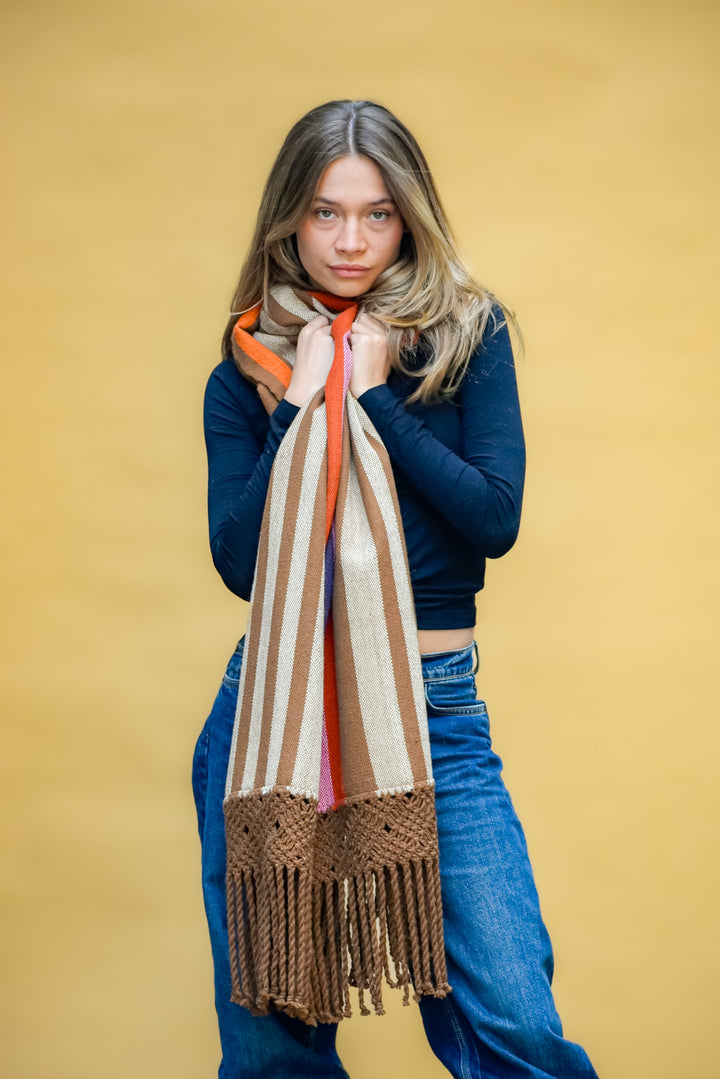 Tapado Alpaca Camel Colores Macramé