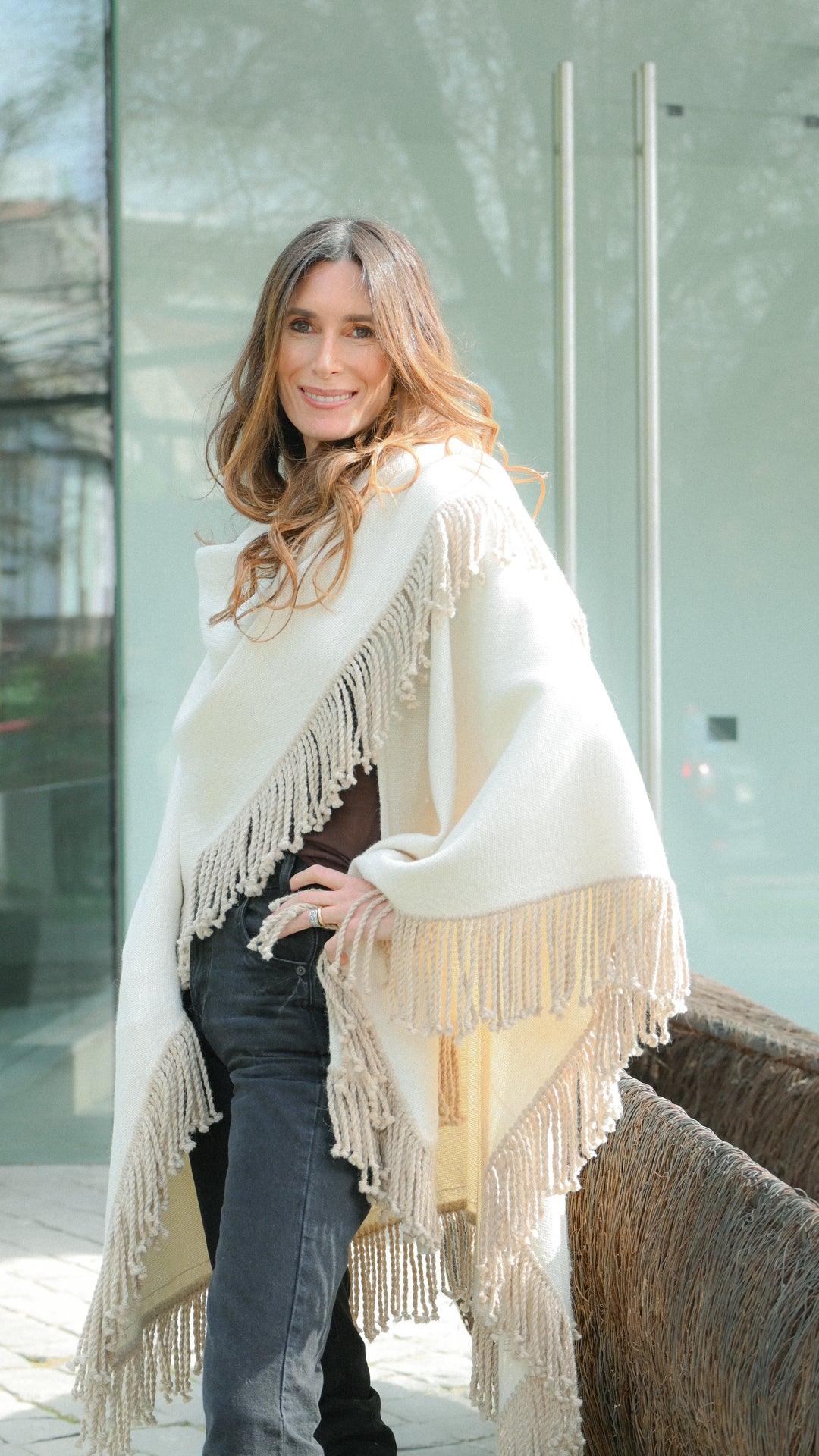Manta Alpaca Blanco Flecos