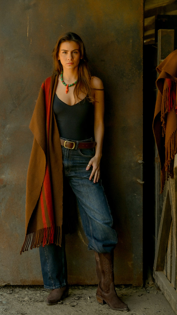 Echarpe Alpaca Chocolate Rojo Italiano