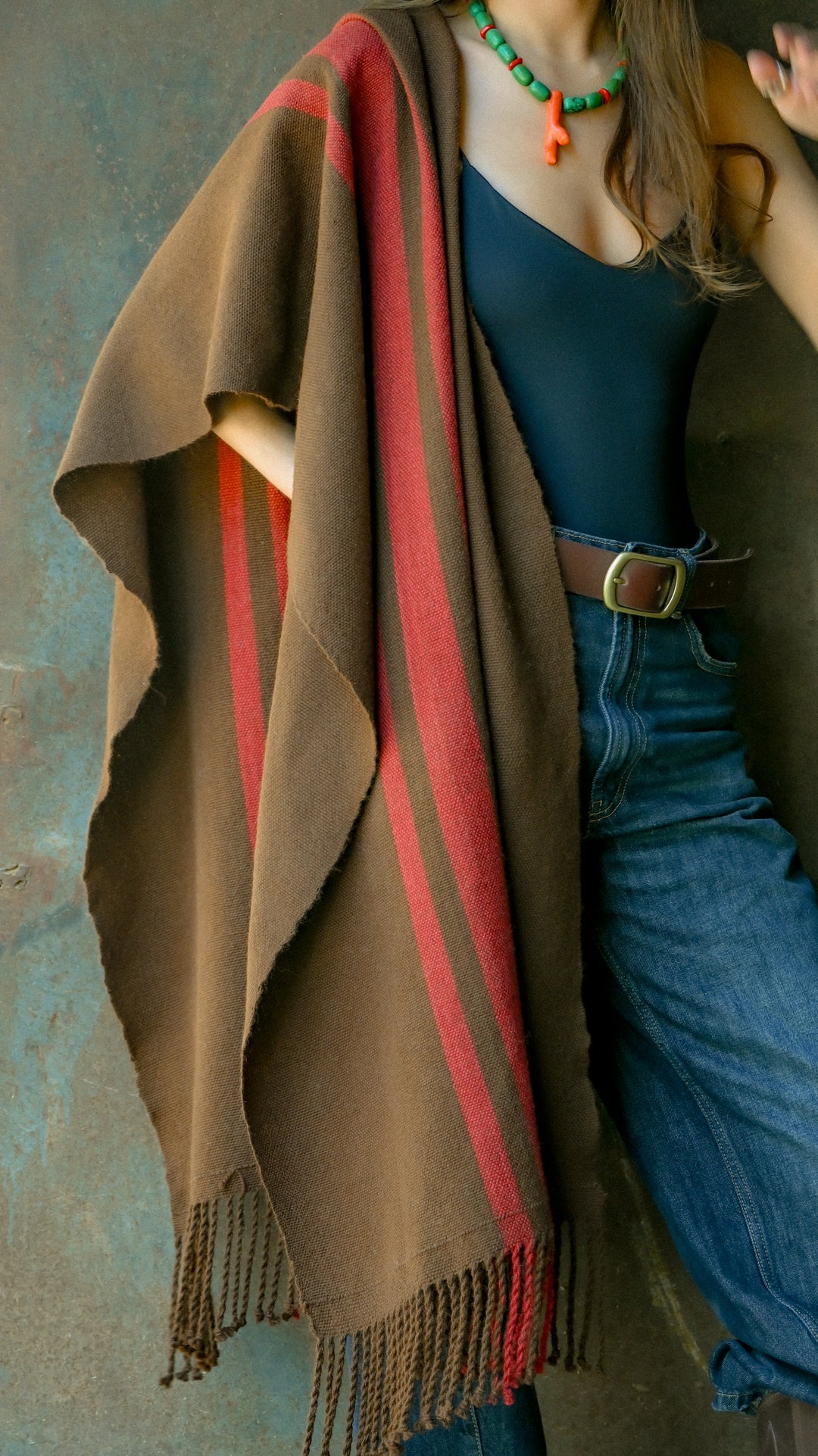 Echarpe Alpaca Chocolate Rojo Italiano