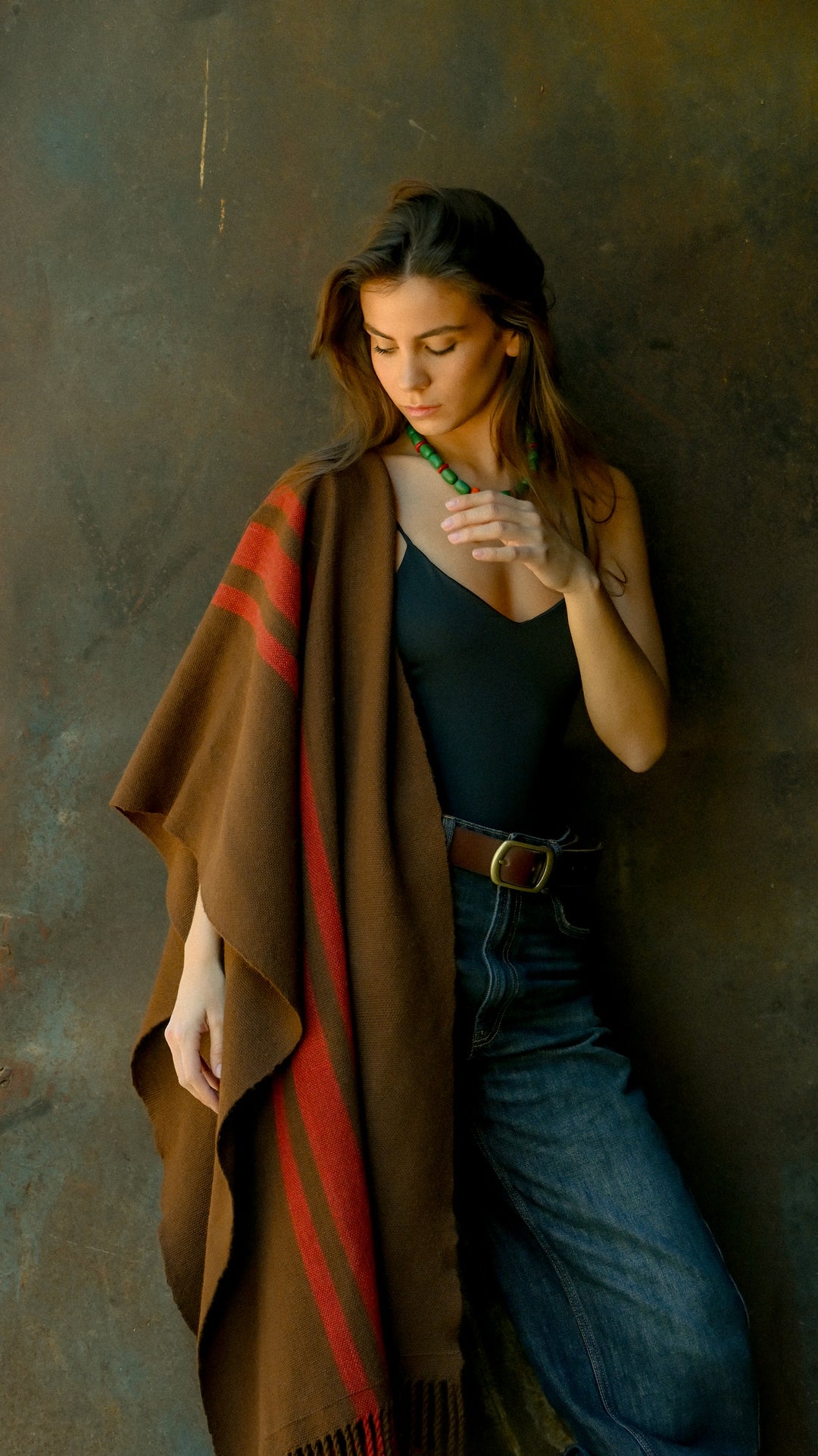 Echarpe Alpaca Chocolate Rojo Italiano