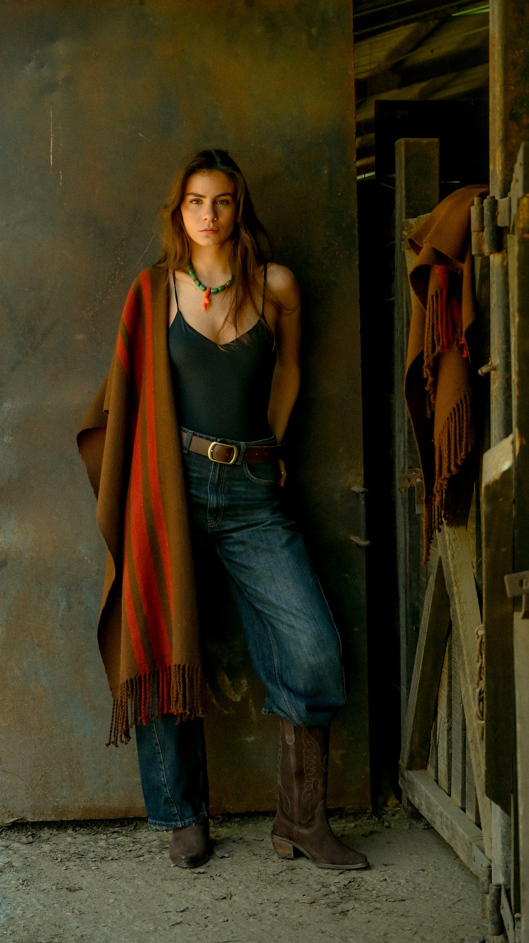 Echarpe Alpaca Chocolate Rojo Italiano