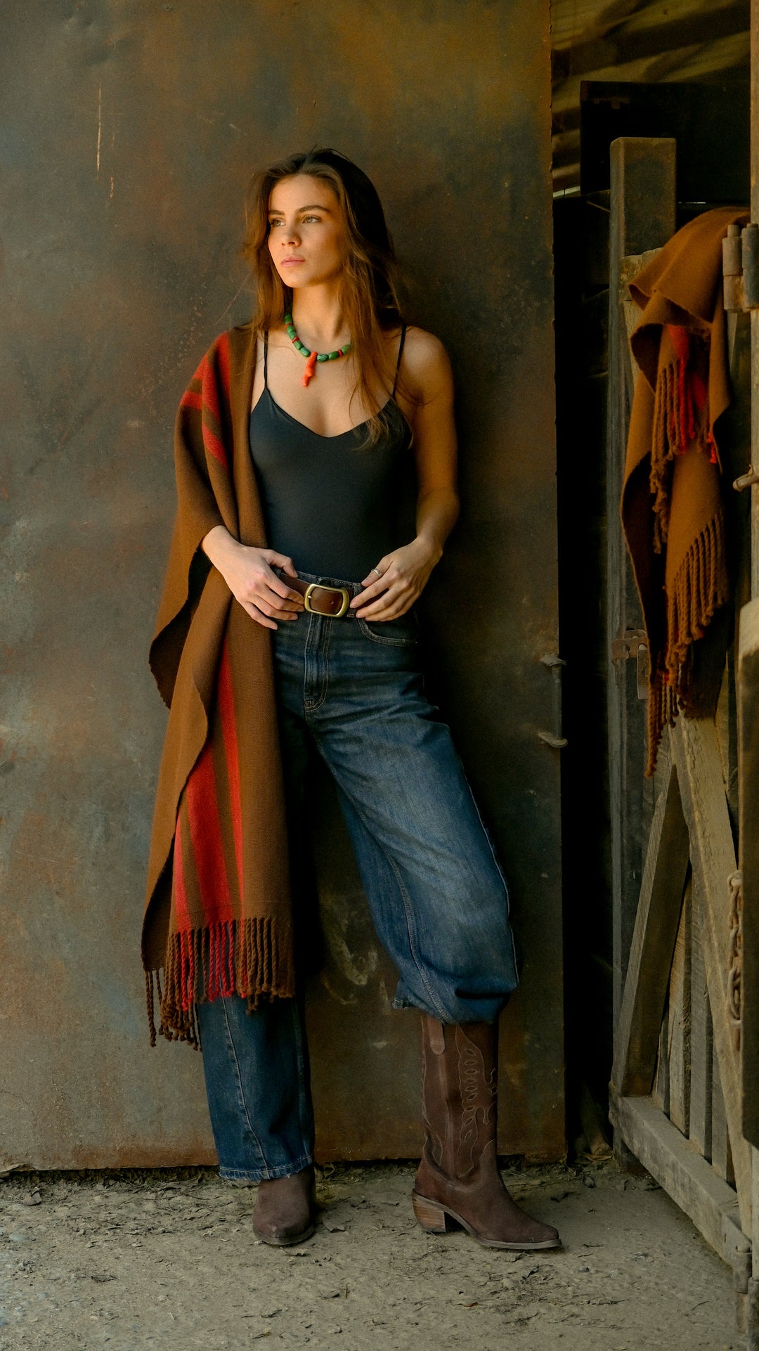 Echarpe Alpaca Chocolate Rojo Italiano