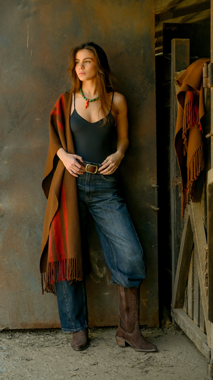 Echarpe Alpaca Chocolate Rojo Italiano