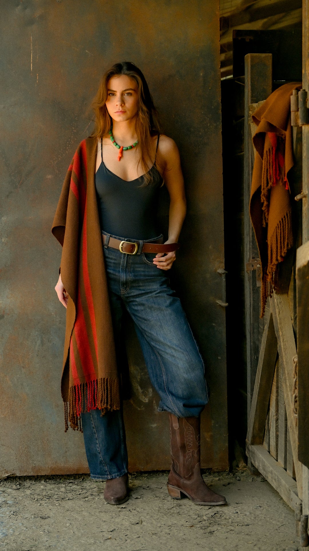 Echarpe Alpaca Chocolate Rojo Italiano