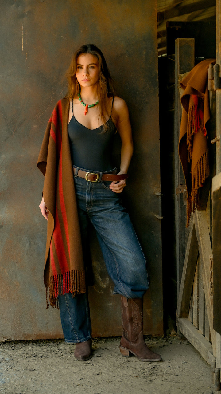 Echarpe Alpaca Chocolate Rojo Italiano