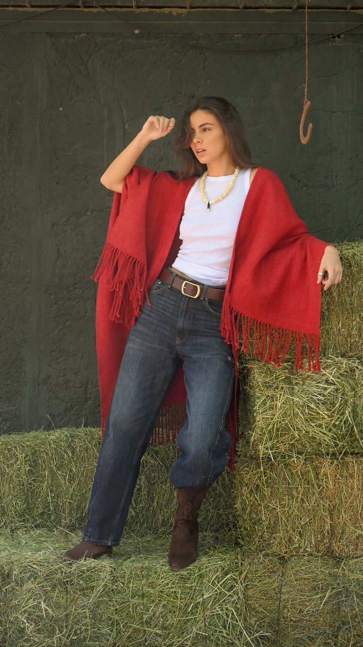 Manta Alpaca Rojo Italiano