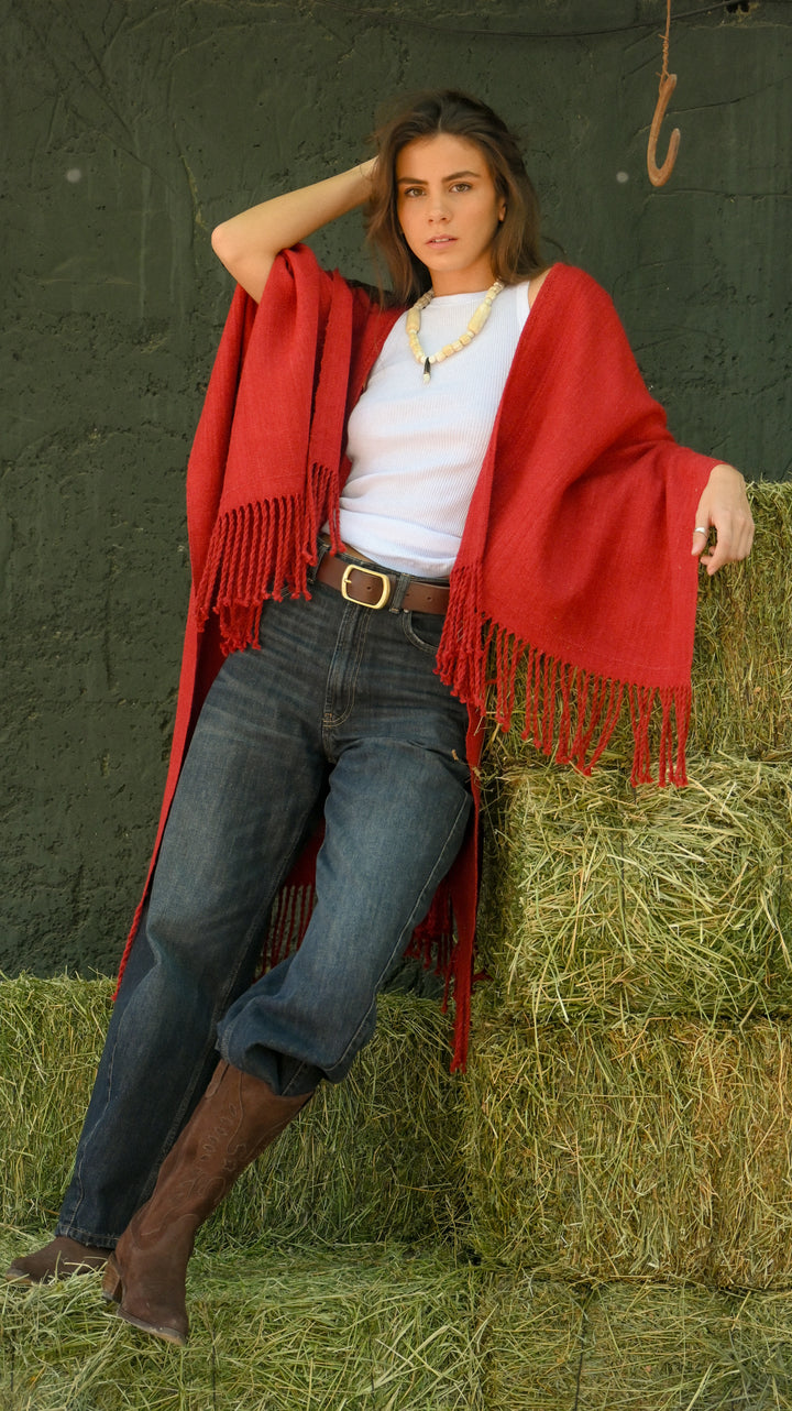 Manta Alpaca Rojo Italiano